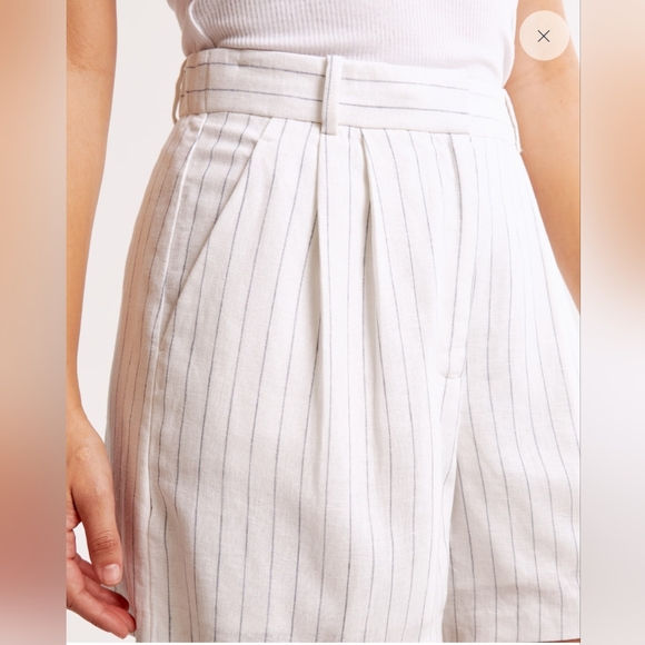 NWT Curve Love A&F Sloane Tailored Linen-Blend Short Size 32 Abercrombie & Fitch - Picture 2 of 9